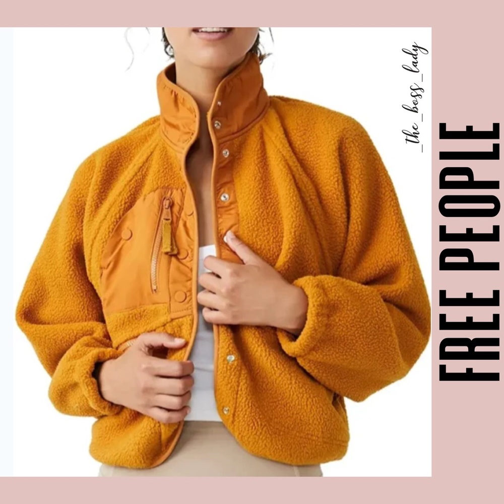 SOLD -D- Free People jacket orange fuzzy - Picture 5 of 16